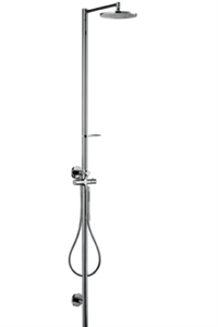 Picture of Shower column with thermostat and plate overhead shower 240mm diameter
