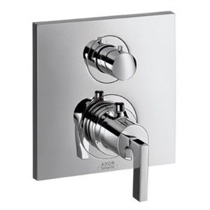 Picture of Thermostatic mixer for concealed installation with shut off and diverter valve and lever handle