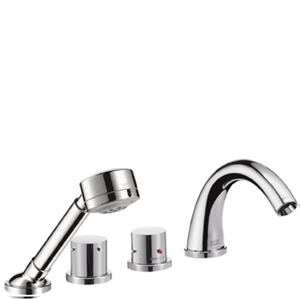 Picture of 4 hole thermostatic tile mounted bath and shower mixer