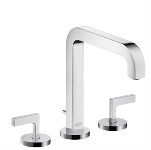 Picture of 3 hole basin mixer with lever handles and long spout