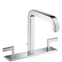 Picture of 3 hole basin mixer with lever handles, plate and long spout