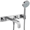 Picture of 3 hole bath mixer with lever handles and plate
