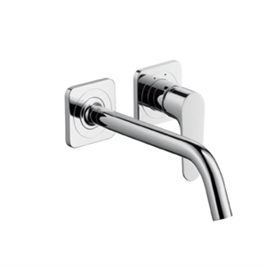 Picture of Single lever basin mixer with escutcheons and long spout
