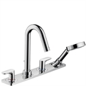 Picture of 4 hole rim mounted bath and shower mixer with plate