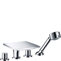 Picture of 4 hole tile mounted bath and shower mixer with lever handles