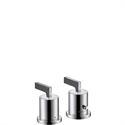 Picture of 2 hole thermostatic rim mounted chrome bath mixer with lever handles
