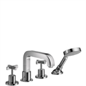 Picture of 4 hole rim mounted bath and shower mixer with cross handles