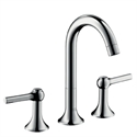 Picture of 3 hole basin mixer with lever handles and high swivel spout
