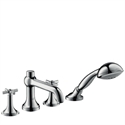 Picture of 4 hole rim mounted bath and shower mixer with cross head handles