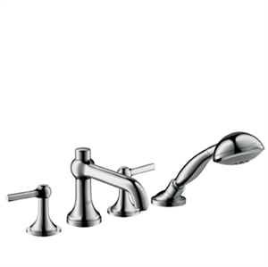 Picture of 4 hole rim mounted bath and shower mixer with lever handles