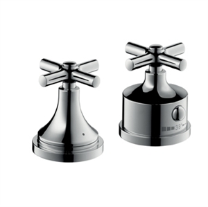 Picture of 2 hole thermostatic rim mounted bath mixer with cross head handles