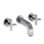 Picture of 3 hole basin mixer with cross head handles, escutcheons and long spout